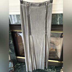 Pol Gray Maxi Skirt with Zipper Detail